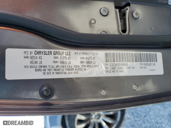 2014 Chrysler 300 with VIN 2C3CCABG2EH380258, listed as a Copart auction lot 53141475 with 121,248 mi miles and Clean Title. Bid and sale history available at carsss.com. Image 13.