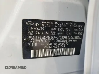 2020 Genesis G70 3.3T with VIN KMTG34LE6LU048573, listed as a Copart auction lot 67907884 with 63,531 mi miles and Salvage Title. Bid and sale history available at carsss.com. Image 12.