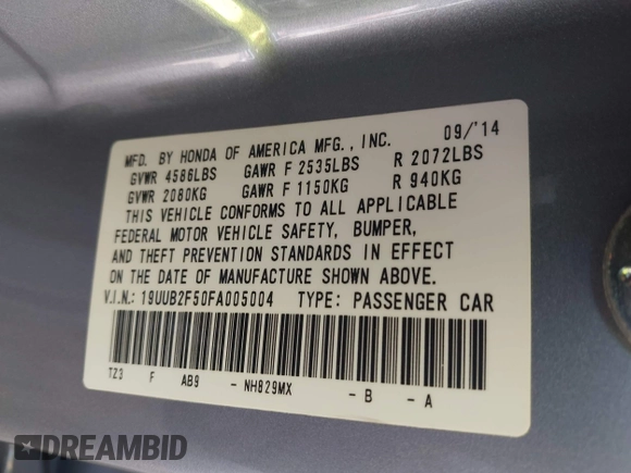 2015 Acura TLX Technology z VIN 19UUB2F50FA005004, wystawiony jako IAAI lot #42190767 z przebiegiem 48 195 mil mil oraz . Historia ofert i sprzedaży dostępna na DreamBid. Obrazek 9.