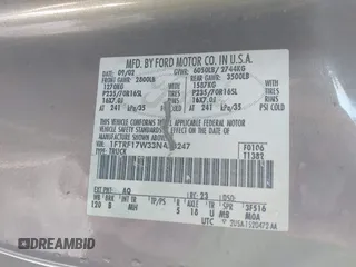 2003 Ford F-150 XL with VIN 1FTRF17W33NA33247, listed as a IAAI auction lot 41815581 with 171,256 mi miles and . Bid and sale history available at DreamBid. Image 9.