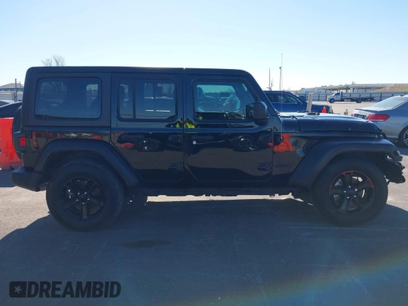 2022 Jeep Wrangler Unlimited Sport with VIN 1C4HJXDG0NW200459, listed as a IAAI auction lot 41740168 with 19,019 mi miles and . Bid and sale history available at DreamBid. Image 13.