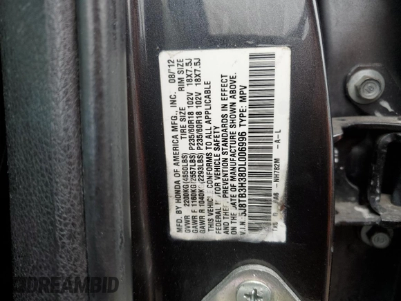 2013 Acura RDX z VIN 5J8TB3H38DL006996, wystawiony jako Copart lot #57172005 z przebiegiem 213 009 mil mil oraz Szkoda całkowita • Salvage title. Historia ofert i sprzedaży dostępna na DreamBid. Obrazek 13.