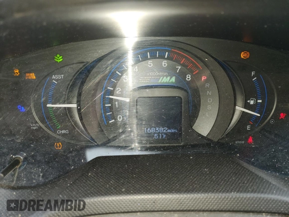 2012 Honda Insight LX with VIN JHMZE2H50CS003217, listed as a Copart auction lot 47982725 with 168,382 mi miles and Salvage title. Bid and sale history available at DreamBid. Image 9.