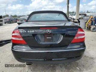 2005 Mercedes-Benz CLK 500 with VIN WDBTK75G45T035778, listed as a Copart auction lot 51510295 with 44,100 mi miles and Salvage title. Bid and sale history available at DreamBid. Image 6.