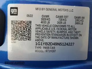 2022 Chevrolet Corvette 2LT with VIN 1G1YB2D49N5124227, listed as a Copart auction lot 79536144 with 18,202 mi miles and Salvage Title. Bid and sale history available at carsss.com. Image 12.