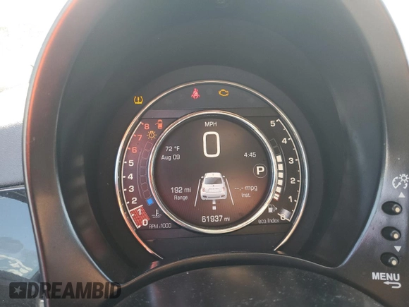 2015 FIAT 500 Sport with VIN 3C3CFFBR6FT707324, listed as a Copart auction lot 52403905 with 61,937 mi miles and Clean Title. Bid and sale history available at carsss.com. Image 9.