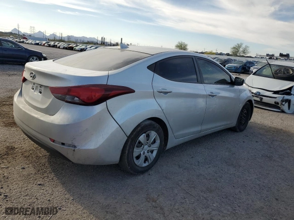 2016 Hyundai Elantra SE with VIN 5NPDH4AE1GH686526, listed as a Copart auction lot 50954645 with 100,558 mi miles and Salvage Title. Bid and sale history available at carsss.com. Image 3.