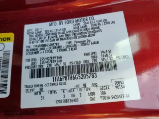 2016 Ford Mustang EcoBoost with VIN 1FA6P8TH6G5205783, listed as a Copart auction lot 50453765 with 105,739 mi miles and Salvage Title. Bid and sale history available at carsss.com. Image 14.