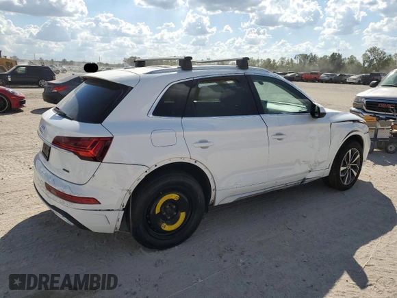 2021 Audi Q5 Premium Plus z VIN WA1BAAFY1M2041783, wystawiony jako Copart lot #48196285 z przebiegiem Nie podano mil oraz Szkoda całkowita • Salvage title. Historia ofert i sprzedaży dostępna na DreamBid. Obrazek 3.