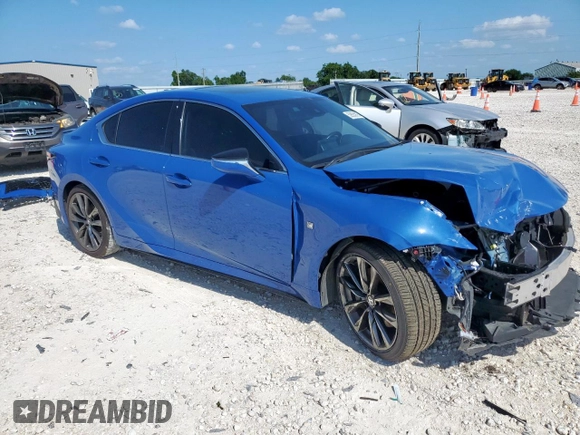 2023 Lexus IS 350 F Sport with VIN JTHGZ1B21P5067758, listed as a Copart auction lot 59955895 with 13,755 mi miles and Salvage title. Bid and sale history available at DreamBid. Image 4.