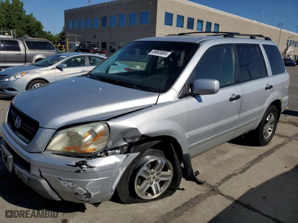 2004 Honda Pilot EX with VIN 2HKYF18644H544218, listed as a Copart auction lot 69693604 with 208,464 mi miles and Salvage Title. Bid and sale history available at carsss.com. Image 1.