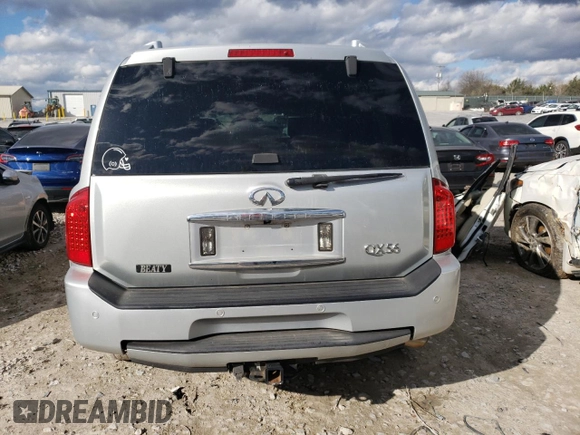2007 Infiniti QX56 with VIN 5N3AA08C47N802244, listed as a Copart auction lot 87195344 with 0 mi miles and Salvage Title. Bid and sale history available at carsss.com. Image 6.