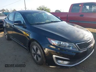 2012 Kia Optima Hybrid with VIN KNAGM4AD2C5015891, listed as a IAAI auction lot 41981424 with 158,956 mi miles. Bid and sale history available at carsss.com. Image 1.