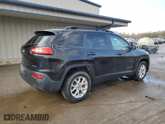 2016 Jeep Cherokee Sport with VIN 1C4PJMAB5GW204772, listed as a Copart auction lot 53830525 with 95,278 mi miles and Salvage Title. Bid and sale history available at carsss.com. Image 3.