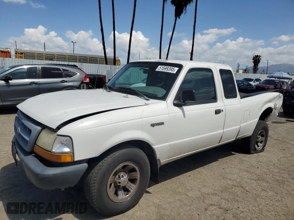 1999 Ford Ranger XL with VIN 1FTYR14V7XPA65093, listed as a Copart auction lot 51599395 with 165,252 mi miles and Salvage Title. Bid and sale history available at carsss.com. Image 1.
