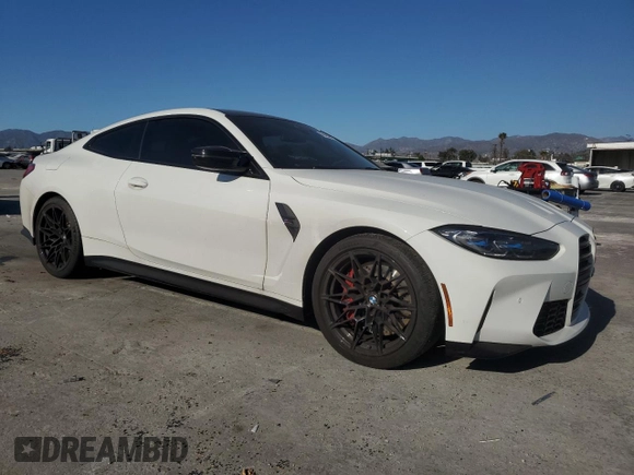 2024 BMW M4 Competition xDrive with VIN WBS43AZ09RCP15123, listed as a Copart auction lot 46450045 with 16,710 mi miles and Salvage Title. Bid and sale history available at carsss.com. Image 4.