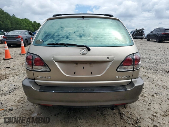 2002 Lexus RX 300 with VIN JTJGF10U320125323, listed as a Copart auction lot 59705155 with 139,158 mi miles and Salvage title. Bid and sale history available at DreamBid. Image 6.