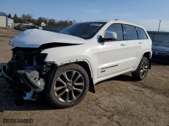 2016 Jeep Grand Cherokee Limited 75th Anniversary with VIN 1C4RJFBG5GC463603, listed as a Copart auction lot 50535785 with 125,259 mi miles and Salvage Title. Bid and sale history available at carsss.com. Image 1.
