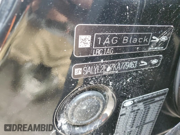 2019 Land Rover Range Rover Velar R-Dynamic SE with VIN SALYL2EX7KA779463, listed as a Copart auction lot 71880643 with 63,325 mi miles and Salvage title. Bid and sale history available at DreamBid. Image 12.