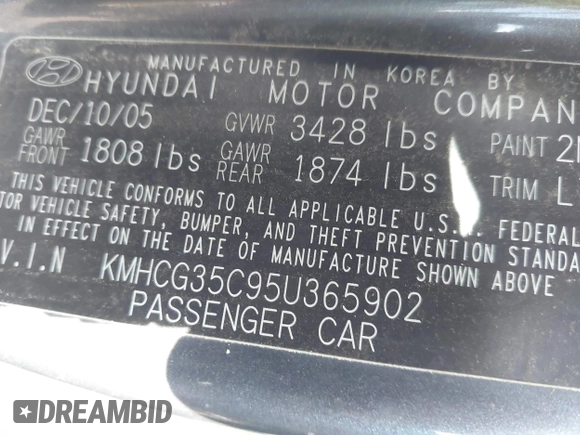 2005 Hyundai Accent GLS с VIN KMHCG35C95U365902, выставлен на аукционе IAAI как лот 41715161 с пробегом 149 766 миль миль и . История ставок и продаж доступна на DreamBid. Изображение 9.
