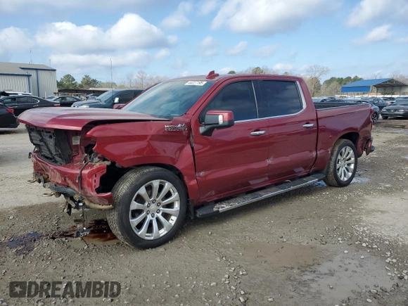 2019 Chevrolet Silverado 1500 High Country with VIN 1GCUYHED6KZ144591, listed as a Copart auction lot 44227195 with 133,494 mi miles and Salvage Title. Bid and sale history available at carsss.com. Image 1.
