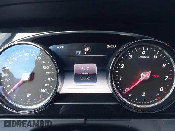 2018 Mercedes-Benz E-Class E 300 with VIN WDDZF4JB7JA468452, listed as a IAAI auction lot 41441293 with 87,552 mi miles. Bid and sale history available at carsss.com. Image 7.