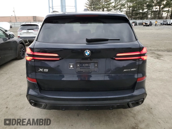 2025 BMW X5 xDrive40i with VIN 5UX23EU04S9W53256, listed as a Copart auction lot 46929635 with 0 mi miles and Salvage Title. Bid and sale history available at carsss.com. Image 6.