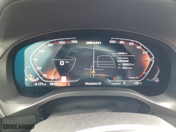 2022 BMW X4 M40i with VIN 5UX43DT01N9K07493, listed as a Copart auction lot 48619524 with 42,948 mi miles and Salvage Title. Bid and sale history available at carsss.com. Image 9.