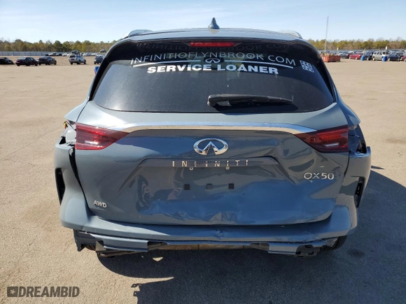 2022 Infiniti QX50 LUXE with VIN 3PCAJ5BB1NF120556, listed as a Copart auction lot 46682175 with 321 mi miles and Salvage Title. Bid and sale history available at carsss.com. Image 6.