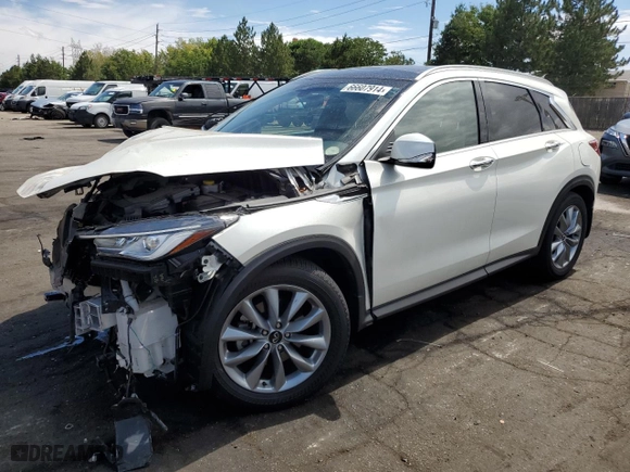 2022 Infiniti QX50 LUXE with VIN 3PCAJ5BB5NF115845, listed as a Copart auction lot 66607914 with 27,245 mi miles and Salvage Title. Bid and sale history available at carsss.com. Image 1.