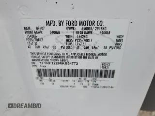 2008 Ford F-150 XL with VIN 1FTRF12268KB54772, listed as a Copart auction lot 52287165 with 168,227 mi miles and Non repairable. Bid and sale history available at DreamBid. Image 12.