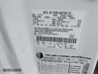2010 Ford F-150 XL with VIN 1FTFW1EV3AFC49717, listed as a IAAI auction lot 41435991 with 210,737 mi miles. Bid and sale history available at carsss.com. Image 9.