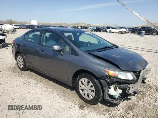 2012 Honda Civic LX with VIN 2HGFB2F57CH555578, listed as a Copart auction lot 52369765 with 196,032 mi miles and Salvage Title. Bid and sale history available at DreamBid. Image 4.
