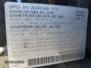 2018 Audi allroad Prestige with VIN WA19NAF46JA099177, listed as a Copart auction lot 86896914 with 54,845 mi miles and Salvage Title. Bid and sale history available at carsss.com. Image 13.