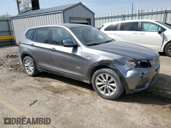 2013 BMW X3 xDrive28i with VIN 5UXWX9C57D0A20612, listed as a Copart auction lot 52385895 with 146,257 mi miles and Salvage Title. Bid and sale history available at DreamBid. Image 4.