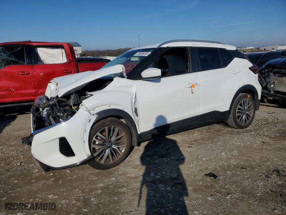 2024 Nissan Kicks SV with VIN 3N1CP5CV7RL473961, listed as a Copart auction lot 49355115 with 15,214 mi miles and Salvage Title. Bid and sale history available at carsss.com. Image 1.