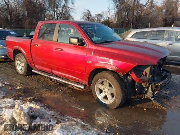 2012 Ram 1500 Sport with VIN 1C6RD7MT1CS225018, listed as a IAAI auction lot 41418493 with 141,526 mi miles. Bid and sale history available at carsss.com. Image 1.