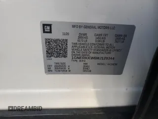 2021 Chevrolet Traverse Premier with VIN 1GNERKKW6MJ129344, listed as a Copart auction lot 80204484 with 69,387 mi miles and Salvage Title. Bid and sale history available at carsss.com. Image 13.