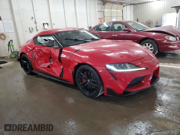 2020 Toyota GR Supra 3.0 with VIN WZ1DB4C08LW022135, listed as a Copart auction lot 72542424 with 17,421 mi miles and Salvage Title. Bid and sale history available at carsss.com. Image 4.