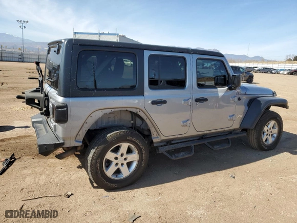 2019 Jeep Wrangler Unlimited Sport S with VIN 1C4HJXDN8KW588938, listed as a Copart auction lot 45480865 with 79,683 mi miles and Salvage Title. Bid and sale history available at carsss.com. Image 3.