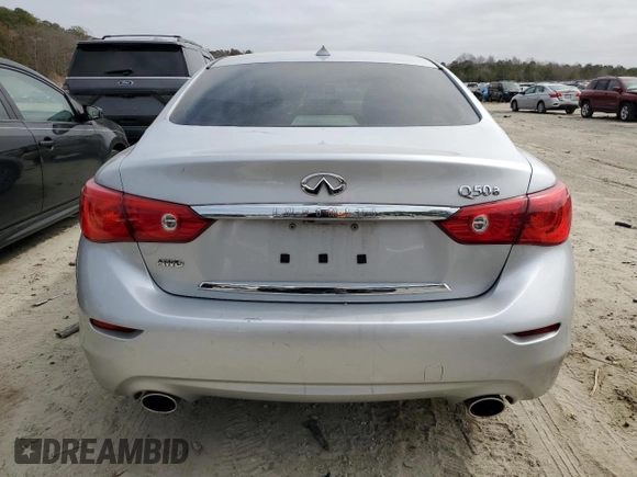 2015 Infiniti Q50 Premium with VIN JN1BV7AR3FM411834, listed as a Copart auction lot 48333555 with 129,346 mi miles and Salvage Title. Bid and sale history available at carsss.com. Image 6.