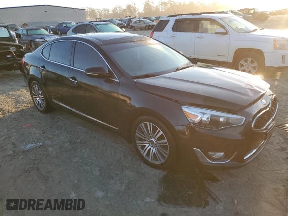 2014 Kia Cadenza Premium with VIN KNALN4D78E5148756, listed as a Copart auction lot 77539394 with 109,296 mi miles and Salvage Title. Bid and sale history available at carsss.com. Image 4.