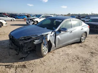 2017 Infiniti Q50 3.0t Premium with VIN JN1EV7APXHM730212, listed as a Copart auction lot 46508755 with 121,388 mi miles and Salvage Title. Bid and sale history available at carsss.com. Image 1.