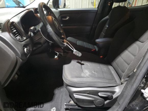 2017 Jeep Renegade Latitude with VIN ZACCJABB9HPG67072, listed as a Copart auction lot 55957745 with 92,078 mi miles and Salvage title. Bid and sale history available at DreamBid. Image 7.
