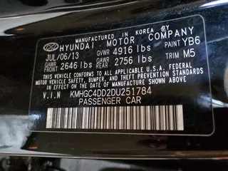 2013 Hyundai Genesis 3.8L with VIN KMHGC4DD2DU251784, listed as a Copart auction lot 53383485 with 159,419 mi miles and Clean Title. Bid and sale history available at carsss.com. Image 12.