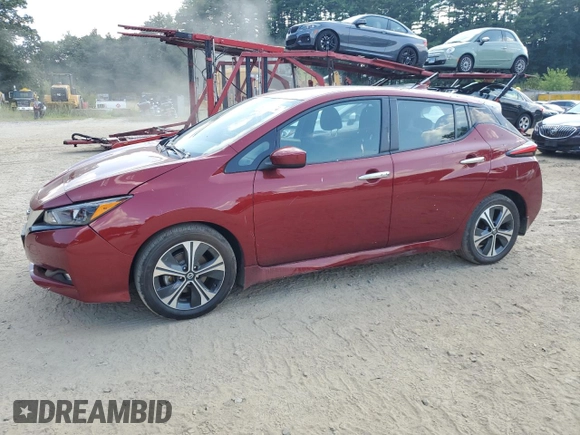 2021 Nissan LEAF SV with VIN 1N4AZ1CV8MC553173, listed as a Copart auction lot 68768674 with 18,082 mi miles and Non repairable. Bid and sale history available at DreamBid. Image 1.