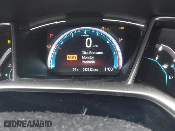 2019 Honda Civic Sedan EX with VIN 19XFC1F36KE213036, listed as a IAAI auction lot 41817643 with 83,332 mi miles. Bid and sale history available at carsss.com. Image 7.