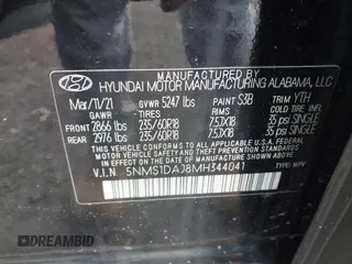 2021 Hyundai Santa Fe SE с VIN 5NMS1DAJ8MH344041, выставлен на аукционе IAAI как лот 42195875 с пробегом 39 071 миль миль и . История ставок и продаж доступна на DreamBid. Изображение 9.