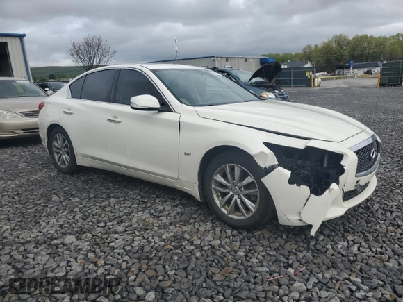 2016 Infiniti Q50 Premium with VIN JN1CV7AR7GM251575, listed as a Copart auction lot 55110115 with 238,751 mi miles and Salvage Title. Bid and sale history available at DreamBid. Image 4.