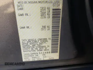 2015 Nissan Altima SL z VIN 1N4AL3AP6FN322488, wystawiony jako Copart lot #50291905 z przebiegiem 134 698 mil mil oraz Szkoda całkowita • Salvage title. Historia ofert i sprzedaży dostępna na DreamBid. Obrazek 12.